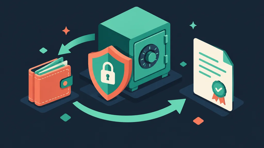 Isometric shield, deposit box and verification document