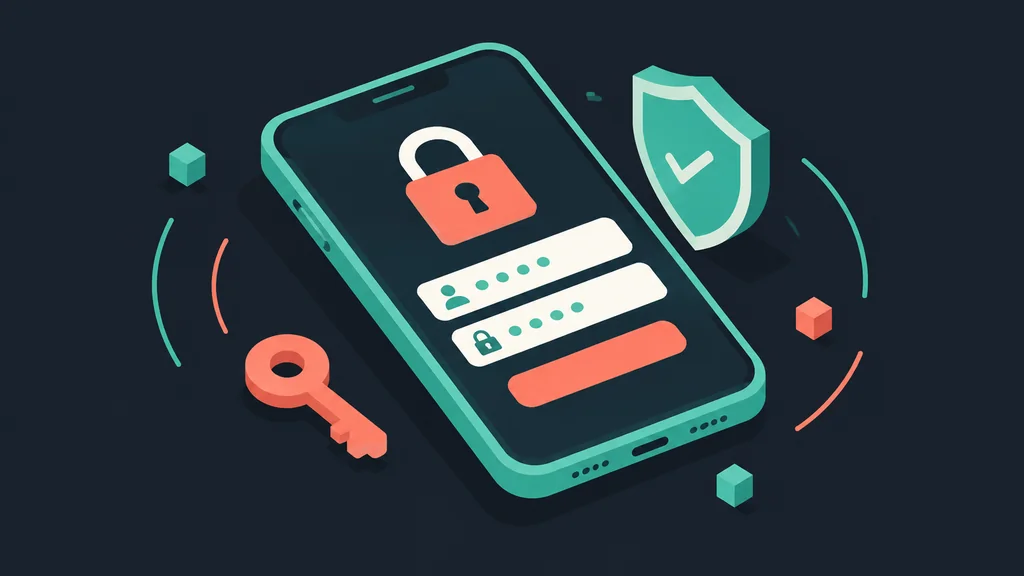 Flat isometric scene of a sign-in screen and security